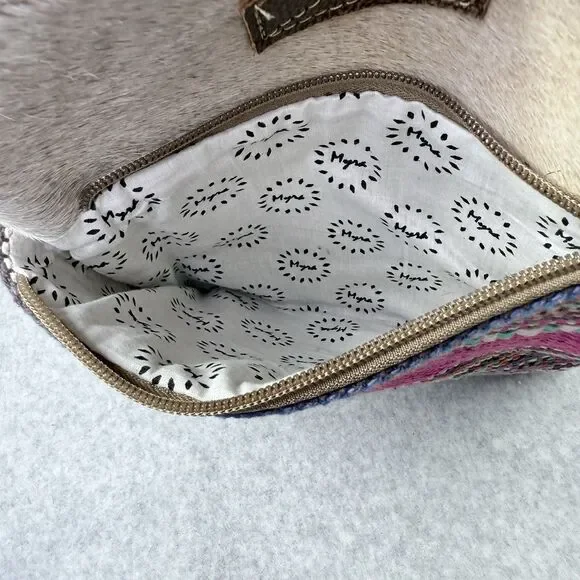 Myra Bag Crossbody Bag Women Small Multicolor NEW Woven Hair-on-Hide Rug Canvas - Picture 8 of 13